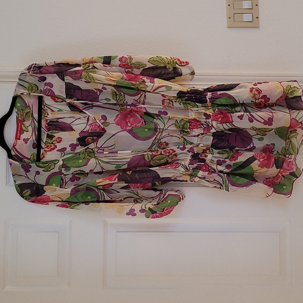 Nwot silk Angelo Marani floral dress.